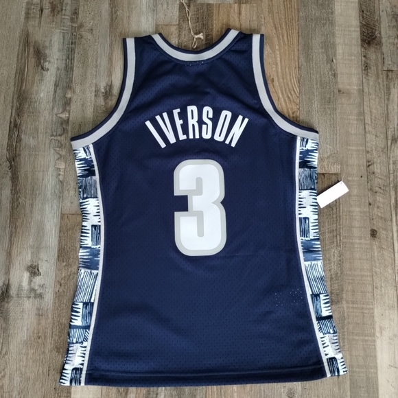 Small Medium 3XL Mitchell & Ness Allen Iverson Georgetown Hoyas 1995-96 Jersey - Picture 10 of 12